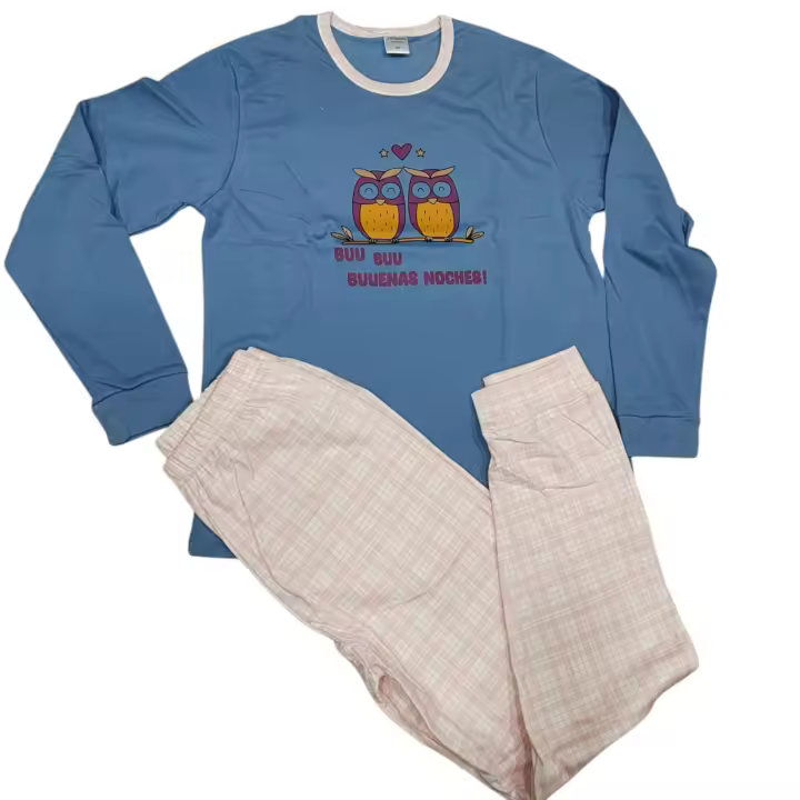 Pijama perchado modelo buhos - 1