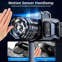 Linterna Frontal Recargable Con Sensor LED COB Chip Zoom Super Brillante Impermeable Para Pesca Camping Caza Advertencia - details 16