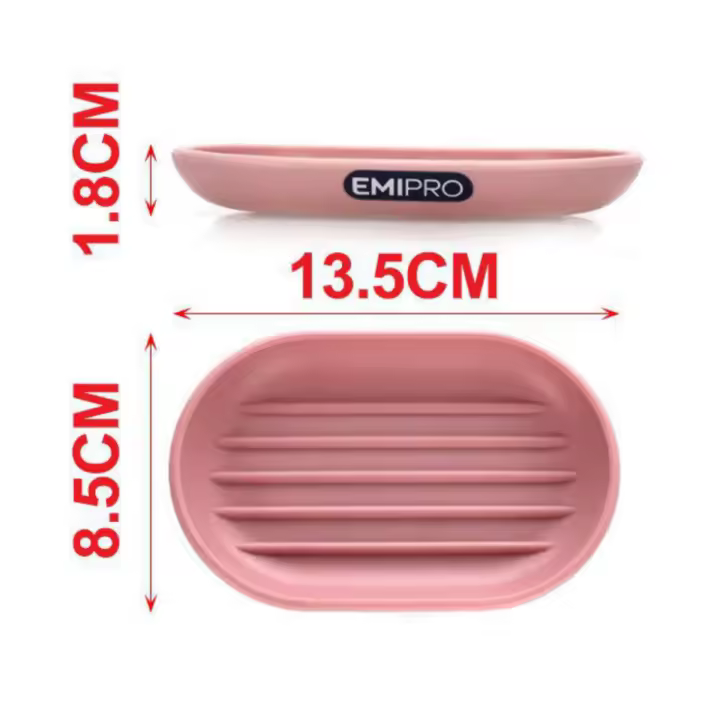 Accesorios Baño, Set Completo Jabonera, Dispensador Jabon, Escobilla, Vaso para Enjuague,Jabonera, Kit de Decoracion para Baños de 4 piezas color Rosa - 1
