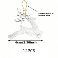 Set De 12 Pintorescos Collares De Reindeer Para Navidad Decoraciones De Árbol De Navidad Con Colgantes De Mini Cerdos Esenciales Para Decorar Fiestas De Fin De Año - details 0