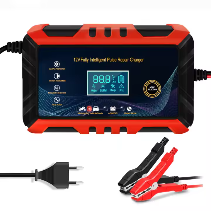 Cargador De Batería De Coche 12V 6A Inteligente Con Pulso Y Pantalla LCD Reparación De Baterías Para Coche Y Motocicleta - 1