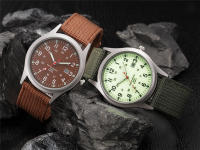 Reloj De Cuarzo Para Hombre Negro Con Correa De Nylon Militar Deportiva Moda Cuadro De Numeros Arábigos Clavija De Hebilla - details 17