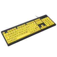 Teclado Con Cable Para Visión Baja Teclado De Contraste Alto USB 104 Teclas Letras Para Computadora Y Laptop Estilo Estándar - details 4