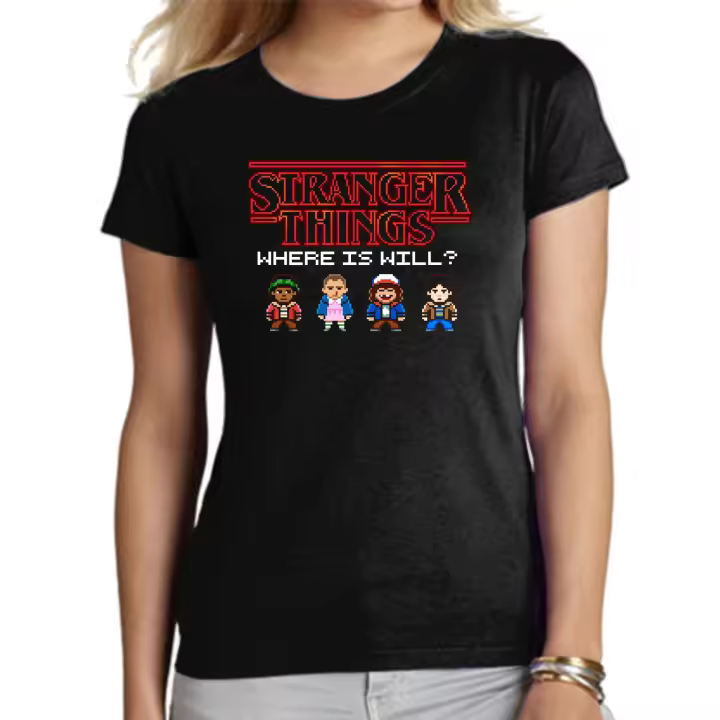 The Fan Tee Camiseta de MUJER Stranger Things Once Eleven Demogorgon Upside Down Hawkins 011 - 1
