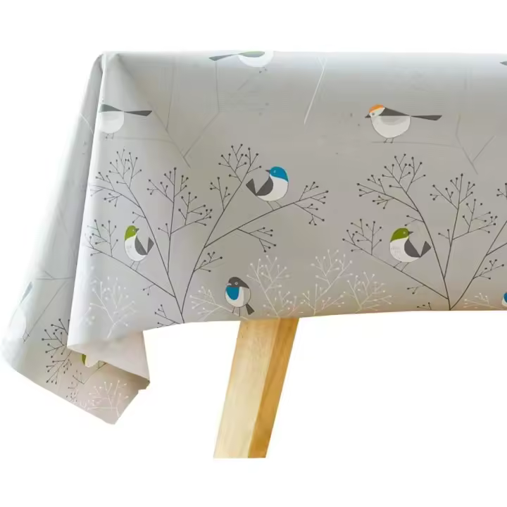 Mantel rectangular de PVC lavable e impermeable, protector para mesa de cocina, picnic, exterior e interior (Pájaros, 137 x 275 cm) - 1