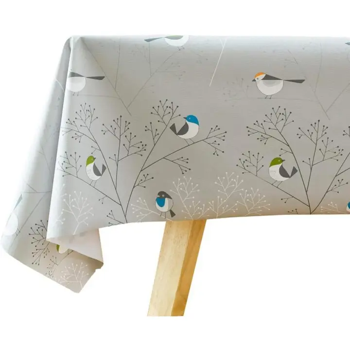 Mantel rectangular de PVC lavable e impermeable, protector para mesa de cocina, picnic, exterior e interior (Pájaros, 137 x 275 cm) - 1