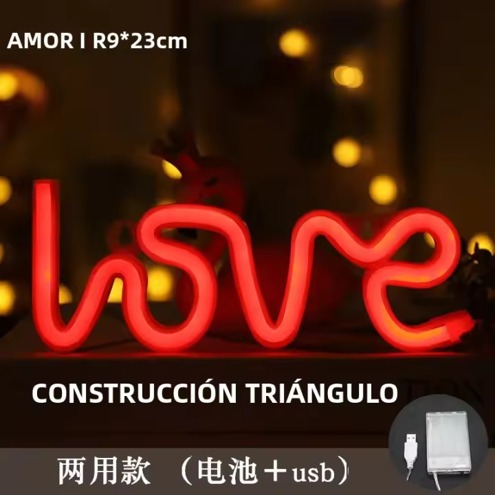 LED Neón XOXO Amor Luces Strip De Neón Para Decoración De Boda Jardín Habitación Dormitorio Decoración De Pared Regalo De Fiesta Noche - 1