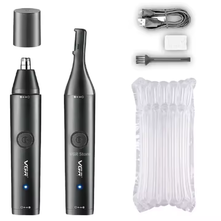 VGR Trimmer De Pelo Facial Y Nariz Recargable 2 En 1 Afeitadora Eléctrica Para Cejas Y Nariz V-613 Uso Doméstico - 1