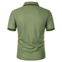 Camisa Polo Para Hombre De Manga Corta Color Sólido Casual Verano Transpirable Suelta Con Bolsillos Top Basic Splice Trendy - details 21