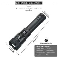 Linterna Con Batería Recargable Fuerte Lámpara De Trabajo LED Alta PotenciaLinterna Recargable Impermeable Con Distancia De Iluminación De 100-200 M - details 1