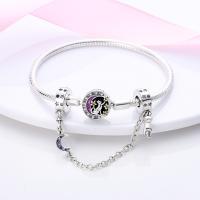 Cadena De Seguridad De Plata Esterlina 925 Estrella Luna Corazón Bordeado Con Clip De Silicona Para Pulsera Original Joyería DIY Regalo - details 20