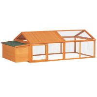 PawHut Gallinero de Madera Gallinero Grande de Exterior de 2 Pisos para 4-8 Gallinas con Techo Abatible Corral Puertas con Cerradura y Nido 240x112,5x76 cm - details 0