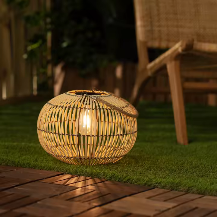 Ledkia Lámpara de Mesa Solar LED Ratán Sipur Exterior - 1