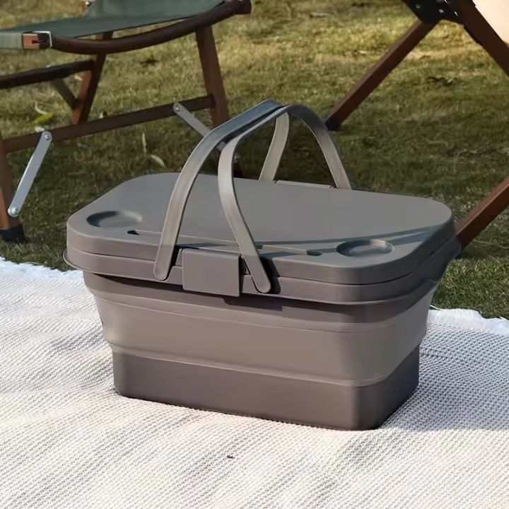 Cesta de almacenamiento portátil para acampar al Aire Libre, cesta de Marinero, cesta de Picnic multifuncional plegable - 1