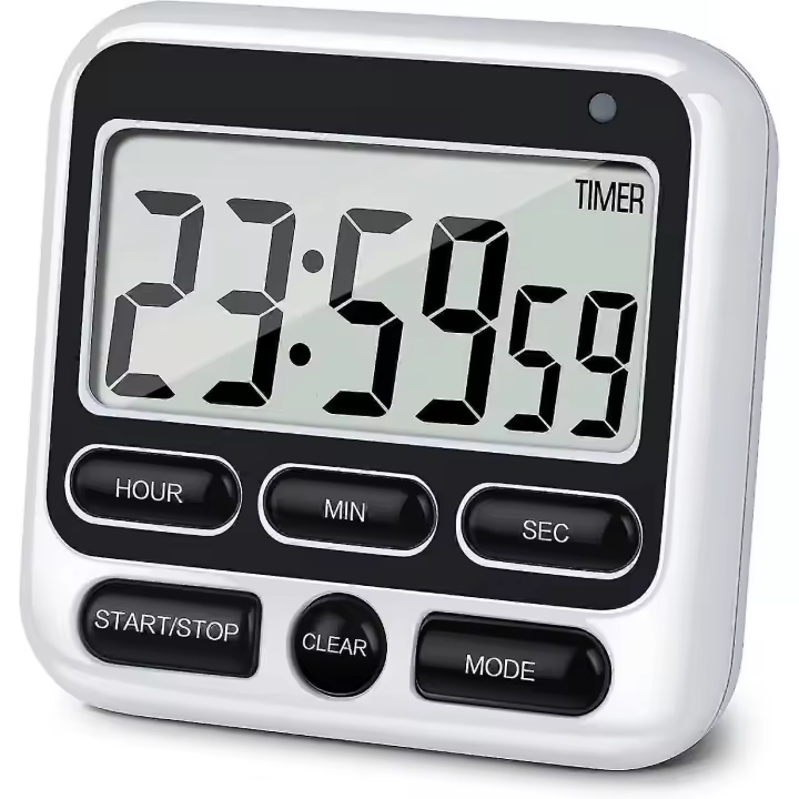 2024 Digital Temporizador de Cocina With Silencioso/Fuerte Alarma On/off, 12 Horas Reloj Y Alarma, Función memory - 1