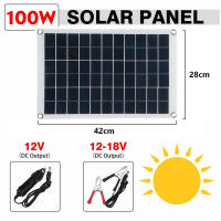 Placa Solar Portátil 100W 18V Impermeable Con Dos USB Para Camping Al Aire Libre Carga De Batería Con Celdas Solares Polícrata - details 3