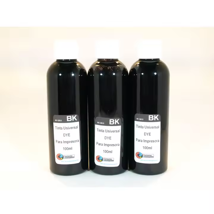 Tinta Universal para Impresora Compatible EPSON (No OEM). 3 X 100ML (Negro) - 1
