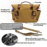 Bolsa Lateral De Motocicleta Negra Y Marrón Gran Capacidad Para Hombres Bolsa De Hombro Y Briefcase Motocross Material De Cuero Y Lona - details 4