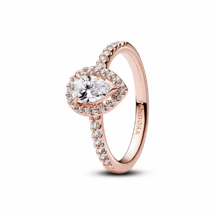 Anillo Pandora Rose Halo de pera brillante - 1