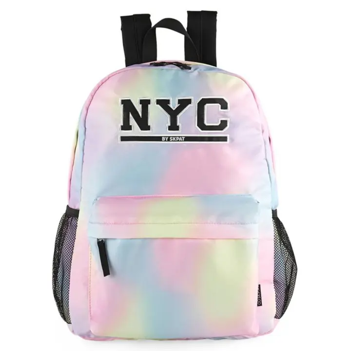 MOCHILA multicolor ESCOLAR 42 CM TIE DYE con bolsillo para PORTÁTIL 15,6" NYC marca SKPAT - 1