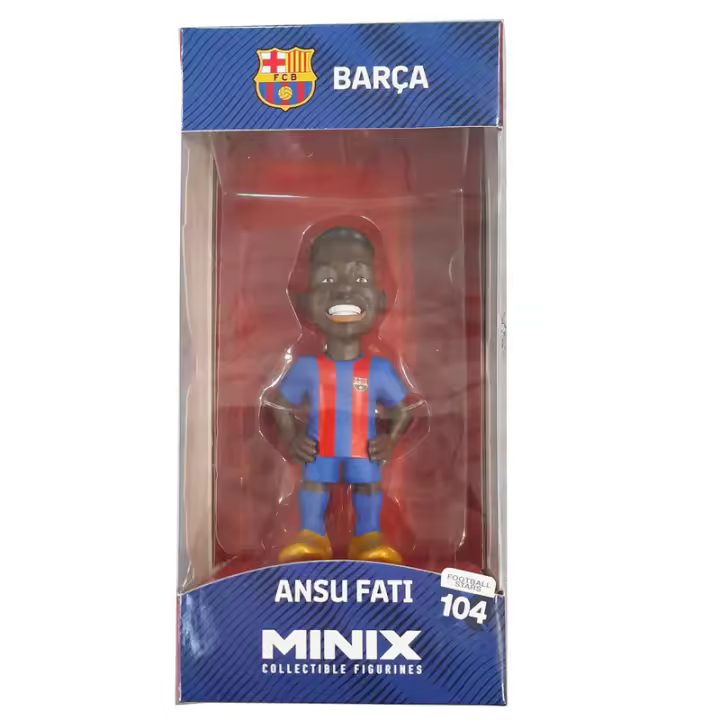Figura Minix Ansu Fati FC Barcelona 12cmFigura  Coleccionable - Idea de Regalo- Mercancia Oficial - Juguetes para Niños y Adultos - Movies Fans - Muñeco para Coleccionistas y Exposición - 1