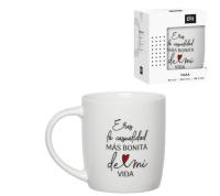 SAN VALENTIN ,TAZA,UNISEX,CERAMICA,FRASE...ERES LA CASUALIDAD MAS BONITA DE MI VIDA - details 0