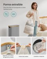 Cesto de Ropa Sucia con Tapa 65L, Plegable, Forro de Malla Extraíble, Tejido Oxford, Asas de Bambú, 42x22.5x70.5 cm - details 13