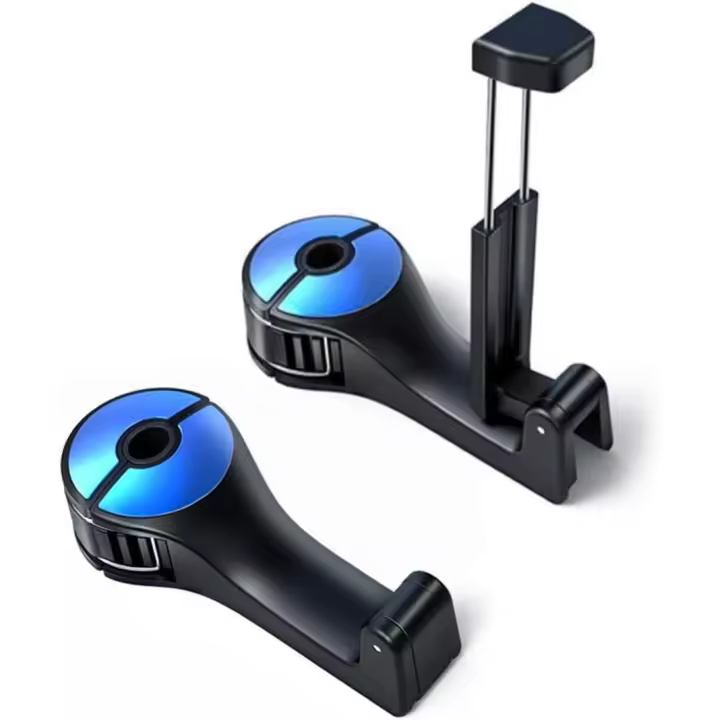 Gancho para reposacabezas de coche con soporte para teléfono,Ganchos para asiento de coche para Cartero y bolsos - 1