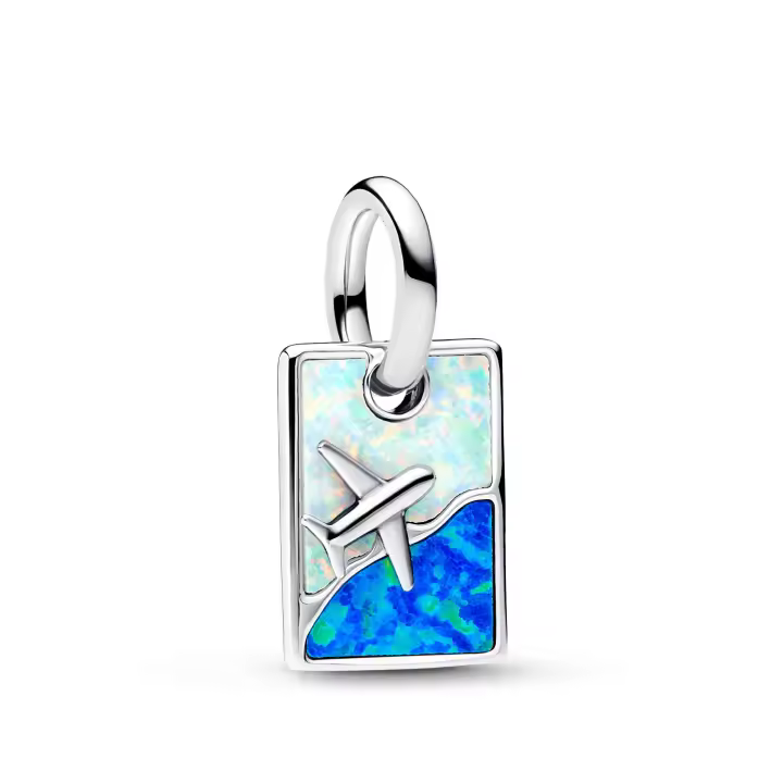 Pandora Charm colgante de viaje con ópalo blanco Pandora Moments 793913C01 , para Mujer - 1
