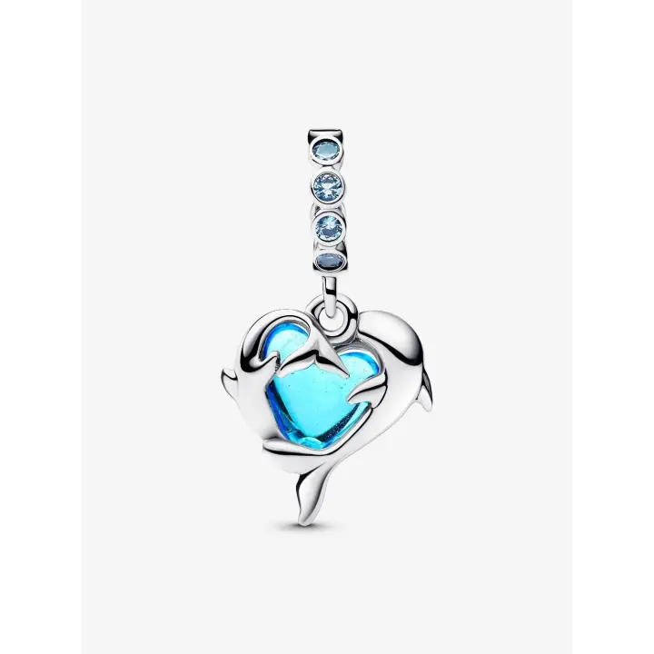 Charm Colgante Pandora Delfines de Cristal de Murano Azul 793924C01 - 1