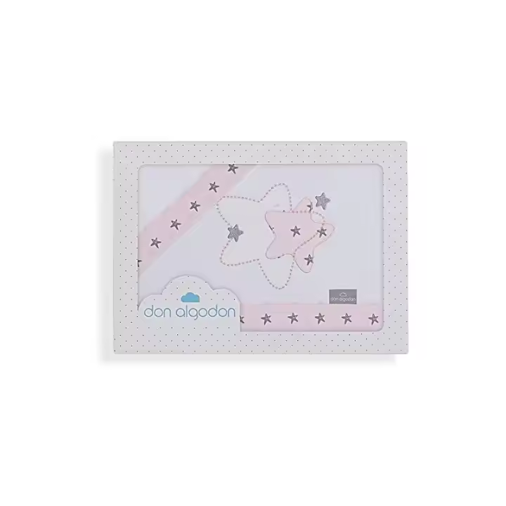 Sabanas Cuna 60x120 algodon 100% - (bajera+encimera+funda almohada) (Izar Bco rosa) - 1