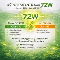 Ventilador de Techo Led  72W,  Regulable en Intensidad y en Tono de Luz  de Fria a Cálida, 4 Aspas Retráctiles, Mando a Distancia y APP para Móvil , Motor DC Ultra Silencioso, 6 Velocidades, Eficiencia Energética A - details 1
