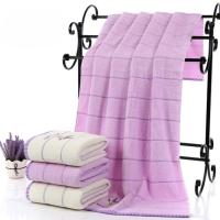 Toalla De Baño De Algodón Puro Lavanda Bordada Absorbe Agua Toalla De Rostro Y Mano Color Lavanda Y Blanco Tamaño Rectangular Para El Hogar - details 0