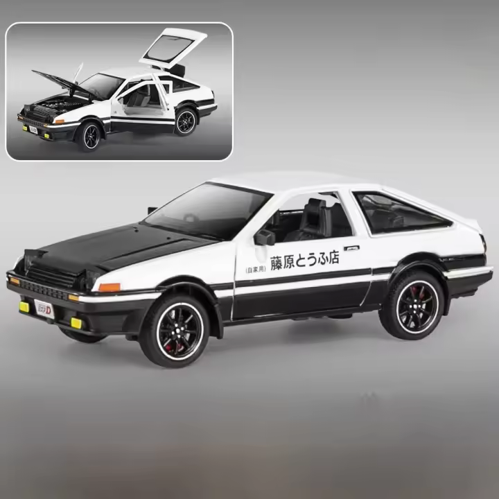 Modelo De Coche De Colección Initial D Toyota AE86 Aleación De Metal a Escala 1:24 Juguete Deportivo Para Niños Y Adultos Vehículos Retroalimentados A458 - 1