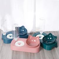 Tazón Automático Para Gatos Con Dispensador De Agua Y Alimento Elevado Doble Tazón Para Perros Y Gatos Accesorio Para Mascotas - details 2
