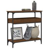 vidaXL Mesa consola estante madera ingeniería marrón roble 75x29x75 cm Mesa de sofá Mesa de Entrada para Salón Consola de Entrada Mueble Recibidor Mesita Mesa auxiliar Salon - details 1