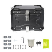 Baúl para motocicleta, baúl impermeable para motocicleta, baúl de aluminio para motocicleta con cerradura de seguridad, 45 litros, baúl negro para motocicleta, impermeable, a prueba de polvo y antirrobo, negro - details 1