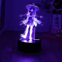 Lámpara 3D Anime Genshin Impact Luces Nocturnas LED Decorativas Toque Inteligente Para Dormitorio Regalo De San Valentín Decoración De Hogar - details 5