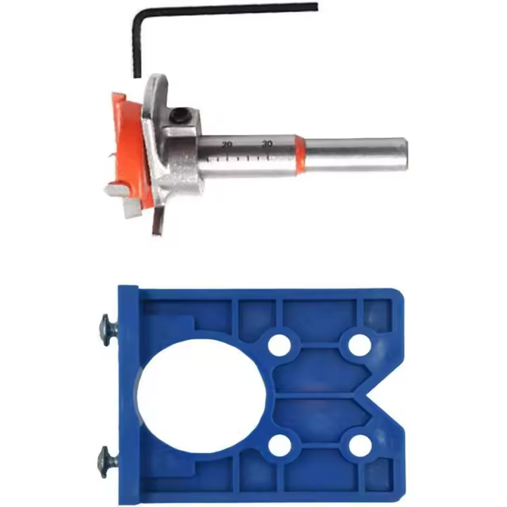 Localizador de plantilla de perforación de Bisagra ajustable de 35 mm Herramienta auxiliar de instalación de perforación de Bisagra Posicionador de Bisagra Guía de perforación de orificios de Bisagra Localizador - 1