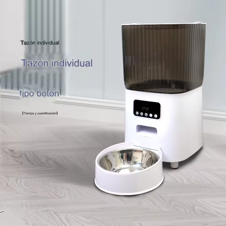 ZVD Alimentador automático inteligente para mascotas, cuenco con o sin cámara, 5L，Comedero Gato Automatico,Control remoto, grande, 1/2 tazones, Comederos Automáticos Inteligente para Gatos y Perros,dispensador de comida para gatos - 1
