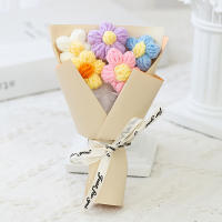 Mini Bouquet De Flores Tejidas Creativo Decoración Floral De Lana Decoración De Hogar Para Aniversario Cumpleaños Graduación - details 4