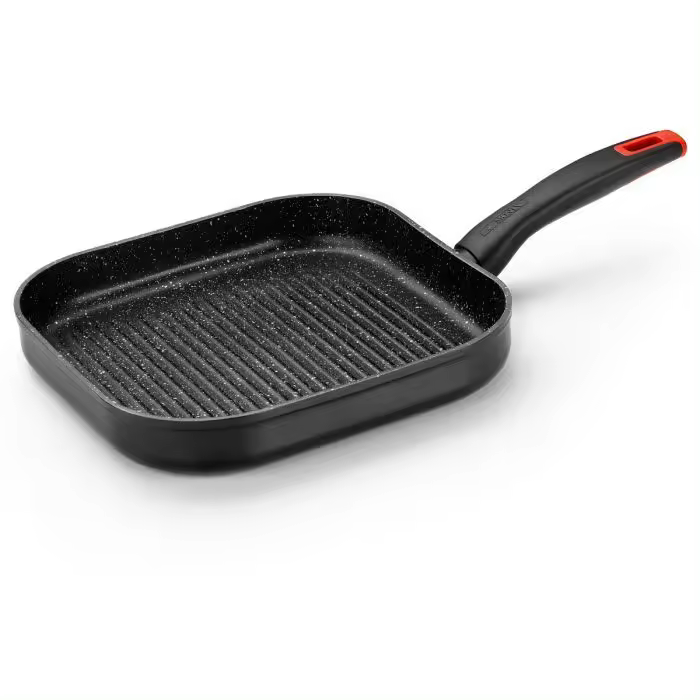 ASADOR GRILL CON RAYAS MONIX TITAN ROCK DE 28 CM APTO PARA INDUCCIÓN - 1