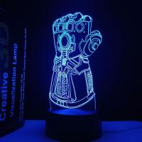 Lámpara De Mesa 3D Vision Colorida De Guantes De Thanos Con LED Luz Nocturna Acrylic Para Niños Regalo De Navidad Disney - details 7