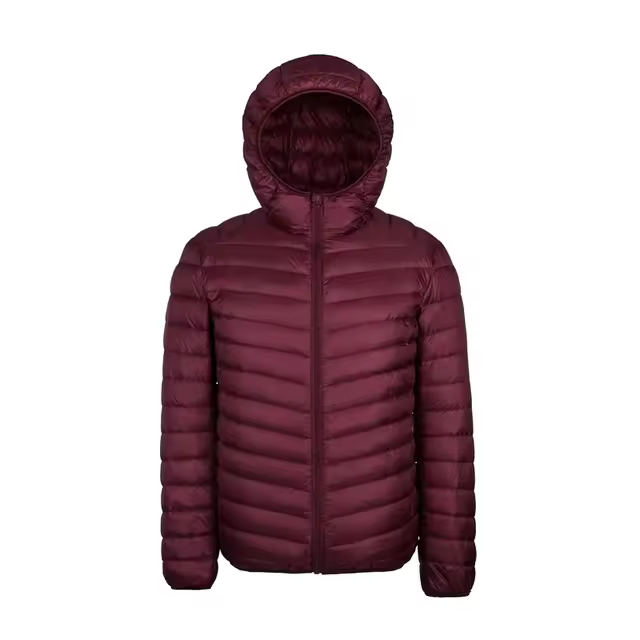 Chaqueta De Pollo Blanca 90% Para Hombres Super Ligera Con Capucha Chaqueta Térmica Casual Cierre De Cremallera Largo Regular - 1