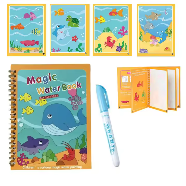 Libro Mágico De Dibujo Montessori Juguete Educativo Temprano Reutilizable Libro De Coloración Con Agua Juguetes De Dibujo Sensoriales Para Niños - 1