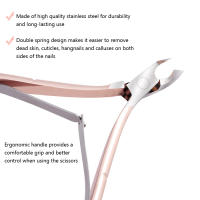 Tijeras De Cutícula De Acero Inoxidable Con Doble Resorte Para Eliminar Piel Muerta Herramienta De Manicura Y Pedicura Color Oro Rosa Oro Plateado Holográfico Tamaño 10*6cm - details 1