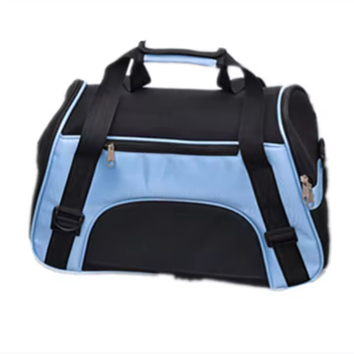 Bolsa para mascotas resistente al desgaste mochila de viaje para gatos y perros bolsa de mensajero Portátil Bolsa de caja de malla de plástico transpirable de mano - 1