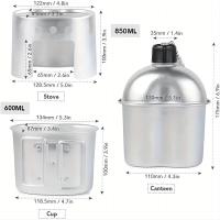 Set De 1 Botella De Agua De Aluminio Y Bolsa De Almacenamiento Para Deporte Al Aire Libre Camping Senderismo Viajes - details 3