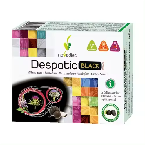 DESPATIC BLACK CAPSULAS. NOVADIET.  COMPLEMENTO QUE AYUDA A DEPURAR HIGADO Y VESICULA BILIAR. - 1