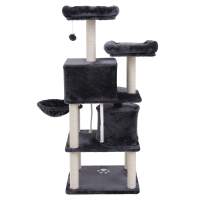 Árbol para gatos con postes recubiertos de sisal, rascador con varias plataformas y centro de actividades para gatos, color a elegir - details 5